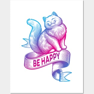 Happy Cat | Cat Lover Gift Posters and Art